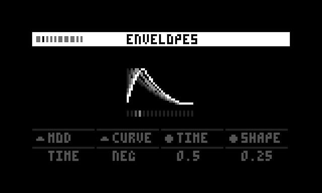 screenshot of envelopes page
