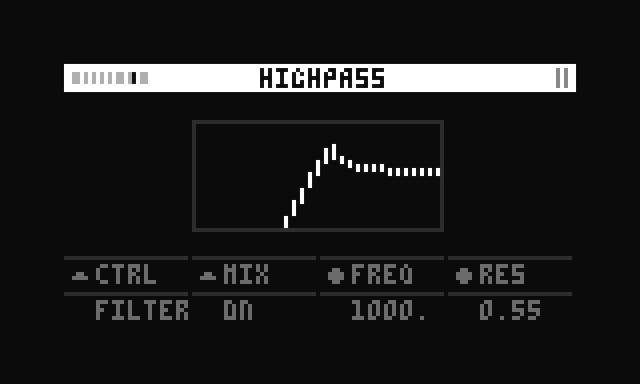 screenshot of highpass filter page
