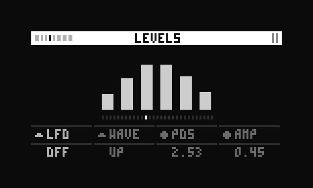 screenshot of levels page