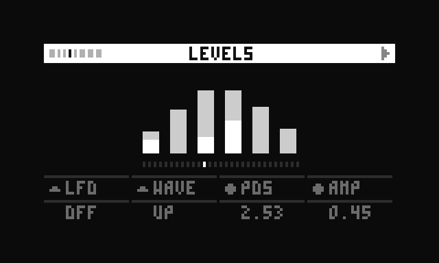screenshot of levels page