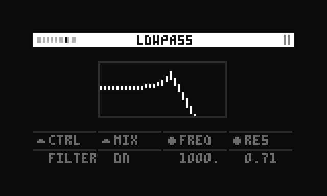 screenshot of lowpass filter page
